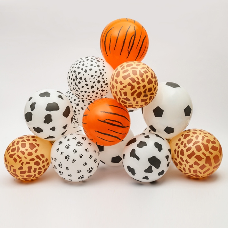 12寸丛林动物纹儿童派对装饰气球