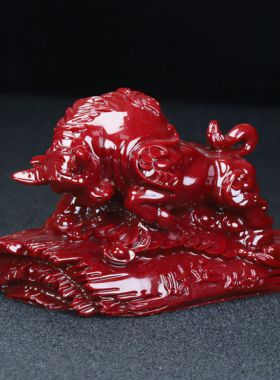 朱砂本命年吉祥物生肖牛牛市招财牛办公室送礼桌面祝福摆件装饰品