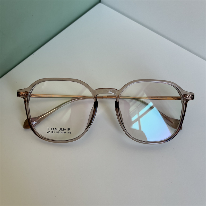 女士多边形钛合金超轻眼镜框