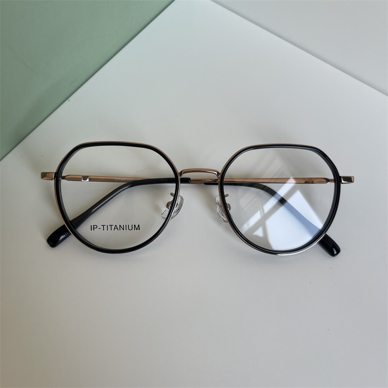 女士多边形纯钛超轻眼镜框