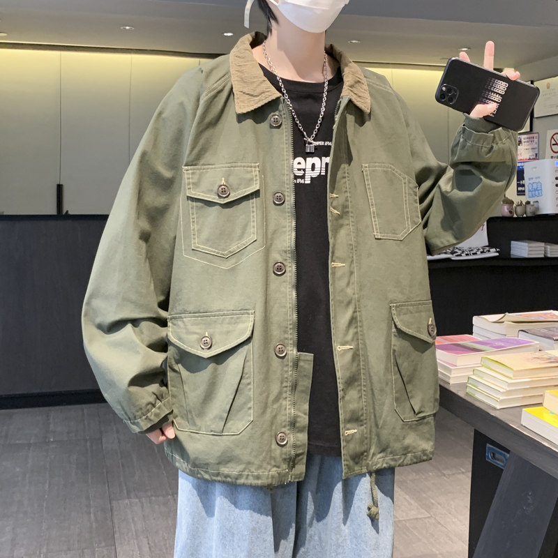 2022港风春款男夹克工装大口袋休闲外套JK7600 P65图片