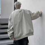 2023港风秋款假两件男夹克棒球立领飞行员拉链口袋外套JK01P60，男装夹克，星座1013-1