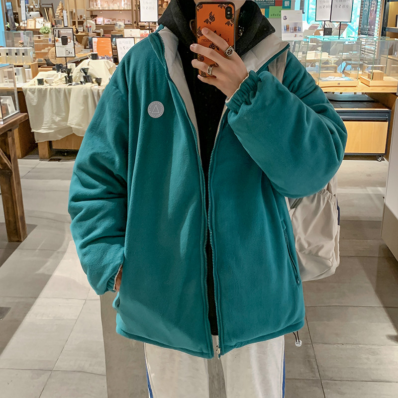 港风冬款男棉衣两面穿立领加厚保暖面包棉服休闲外套Y90,男装棉衣,星座1013-1