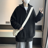港风春款男毛衣高领针织衫拉链打底线衣外套M1081，男装针织衫/毛衣，星座1013-1
