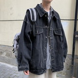 2021港风秋男牛仔夹克衫工装牛仔明线补丁潮男休闲外套JK022P60，男装夹克，星座1013-1