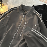 春款男工装夹克棒球立领条纹拼接拉链冲锋衣外套JK739P70，男装夹克，星座1013-1