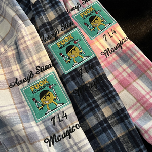 秋款男长袖格子青少年衬衫字母刺绣勋章涂鸦纯棉衬衣外套CS93 P50图片