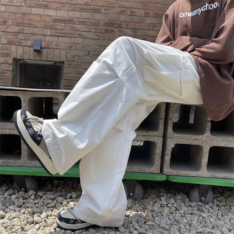 港风秋款男工装裤大口袋宽松直筒休闲长裤h0695,男装休闲裤,星座1013-1