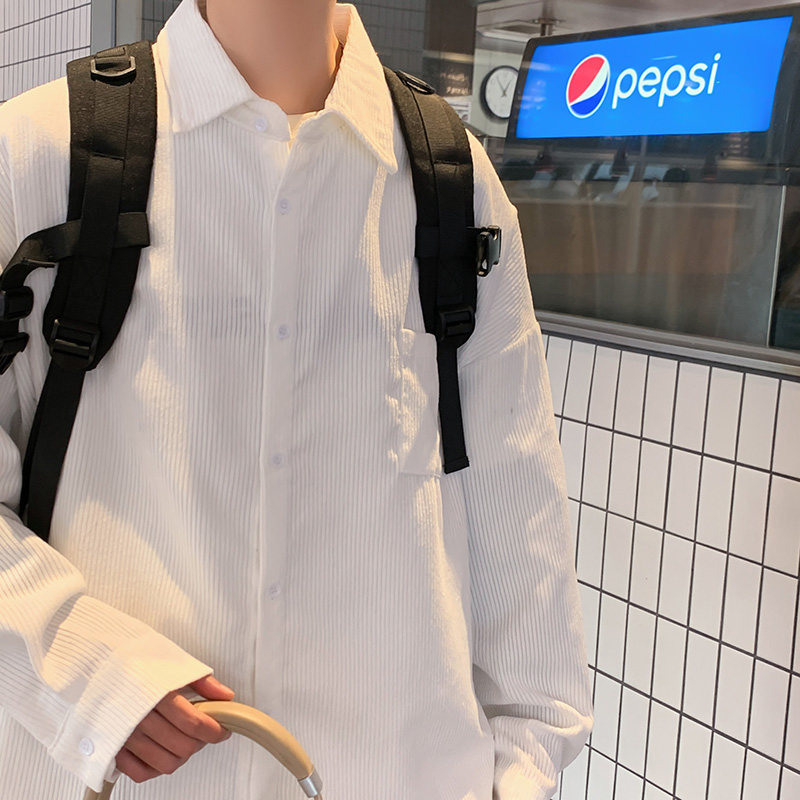 2022春款男休闲长袖衬衫灯芯绒休闲韩版翻领衬衣外套CS083,男装衬衫,星座1013-1