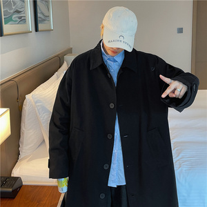 oversize风衣男春秋季2025中长款日系工装cityboy大衣克苏鲁外套图片