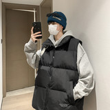港风冬款男马甲棉衣字母印花无袖坎肩棉保暖背心外套MJ81，男装棉衣，星座1013-1