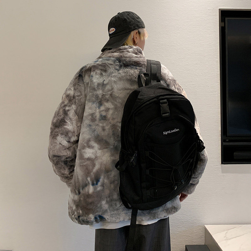 冬男棉衣字母贴标扎染羊羔毛绒立领内里夹棉服休闲外套Y101,男装棉衣,星座1013-1