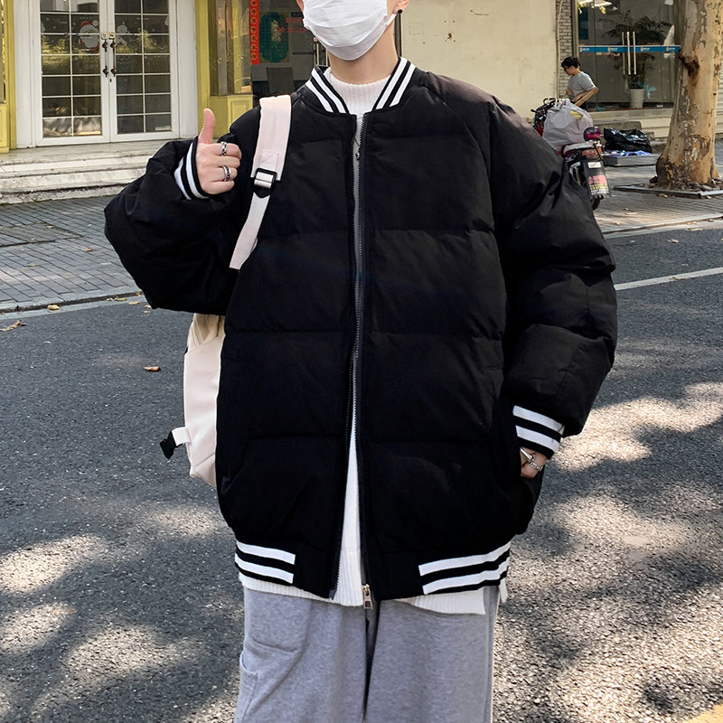 冬款男棉衣面包服棒球立领拉链条纹休闲棉袄外套Y1951,男装棉衣,星座1013-1