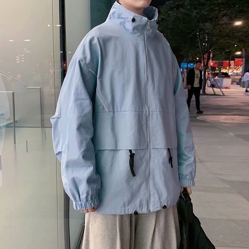 港风男工装夹克韩版潮男宽松立领抽绳休闲外套J,男装夹克,星座1013-1
