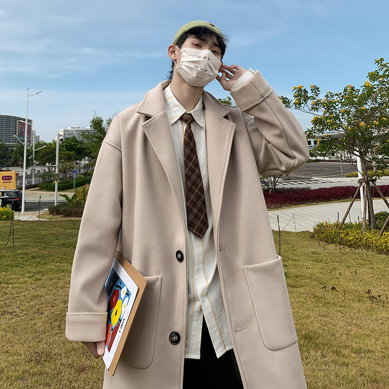 港风秋冬男装中长款毛呢大衣外套韩版风衣DY34,男装毛呢大衣,星座1013-1