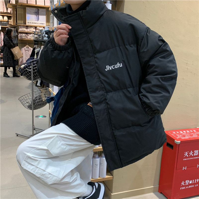 冬款男棉衣立领字母印花加厚棉袄休闲面包服外套Y6540,男装棉衣,星座1013-1