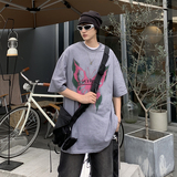 夏款男短袖T恤纯棉水洗蝴蝶扎染字母印花T恤衫T113P40，男装T恤，星座1013-1