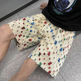 港风夏款男休闲短裤纯棉水洗破洞镂空补丁拼接五分裤D043P45，男装休闲裤，星座1013-1