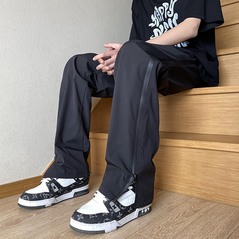 高品质夏款男休闲裤侧边拉链条纹拼接冲锋裤h2913P40,男装休闲裤,星座1013-1