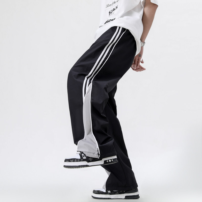 夏款男裤条纹拼接登山冲锋裤抽绳束脚休闲裤h1162P35,男装休闲裤,星座1013-1