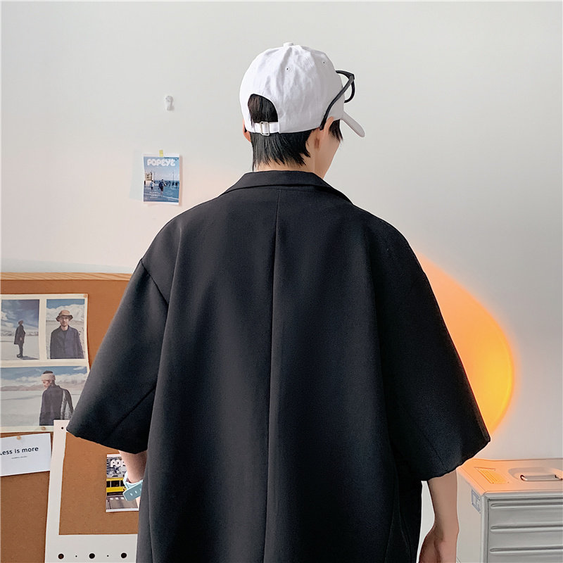 港风夏款男短袖西装外套中袖单西七分袖外套小西服Y330P45,男装西服,星座1013-1