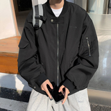 男夹克棒球立领飞行员拉链口袋字母印花按扣冲锋衣外套JK8089P60，男装夹克，星座1013-1