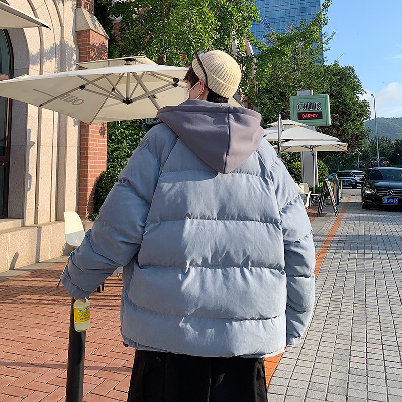 港风冬款男棉衣假两件连帽面包服加厚棉袄休闲外套Y31,男装棉衣,星座1013-1