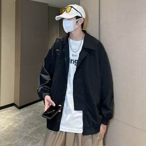 港风秋款男夹克短款工装韩版休闲拉链百搭冲锋衣外套JK27 P55图片