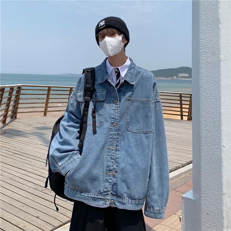 2021港风秋款男牛仔夹克衫工装大口袋情侣休闲外套JK8865P60,男装夹克,星座1013-1