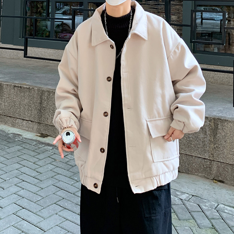 港风秋冬韩版男款毛呢短款夹克工装大口袋休闲大衣外套DY45,男装毛呢大衣,星座1013-1