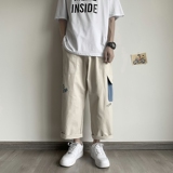 港风夏款男休闲裤印花工装大口袋宽松九分裤h631P35，男装休闲裤，星座1013-1
