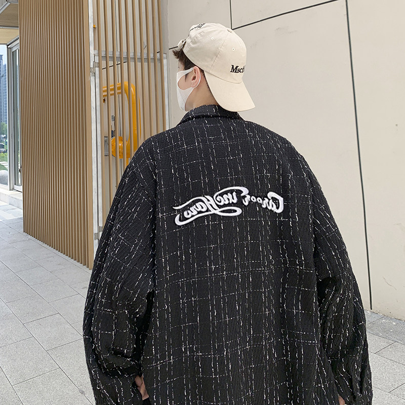 高品质秋款男夹克字母刺绣条纹休闲工装外套J,男装夹克,星座1013-1