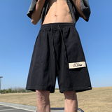 卡其色工装短裤男款夏季薄款过膝宽松直筒潮牌小众设计感五分中裤，男装休闲裤，星座1013-1