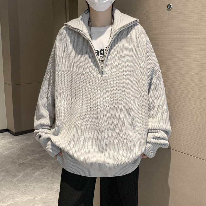 港风春款男毛衣高领针织衫拉链打底线衣外套M1081,男装针织衫/毛衣,星座1013-1