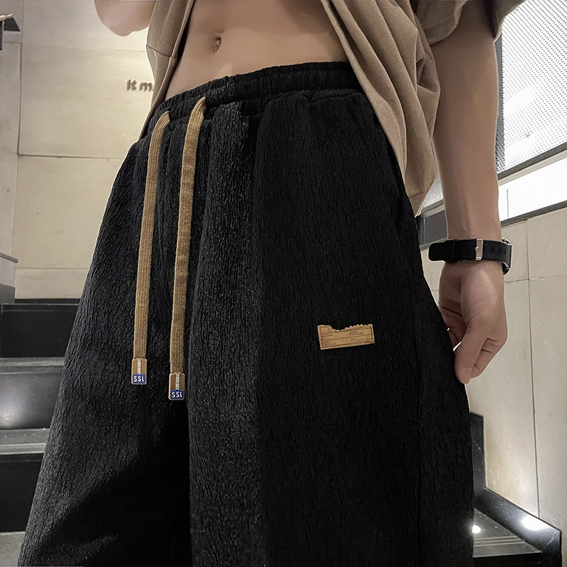 夏款男短裤冰丝邹小贴标直筒宽松五分裤D5515P28,男装休闲裤,星座1013-1