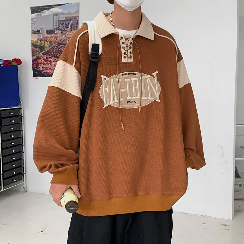 秋冬款男休闲卫衣拼色网眼抽绳字母印花休闲外套wy761,男装卫衣,星座1013-1