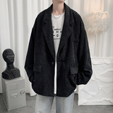 2021港风秋男西装外套灯芯绒单西一粒扣宽松外套小西服JK218P60，男装西服，星座1013-1