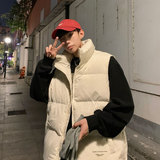 冬款男马甲高领棉衣无袖坎肩字母印花棉袄袄保暖背心外套MJ04，男装棉衣，星座1013-1