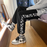 2021港风春款男休闲裤印花图案束脚直筒潮九分裤h31P30，男装休闲裤，星座1013-1
