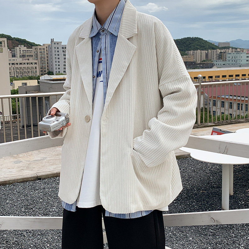 2021港风秋款男西装灯芯绒外套便服单西双层外套小西服Y1082P60,男装西服,星座1013-1