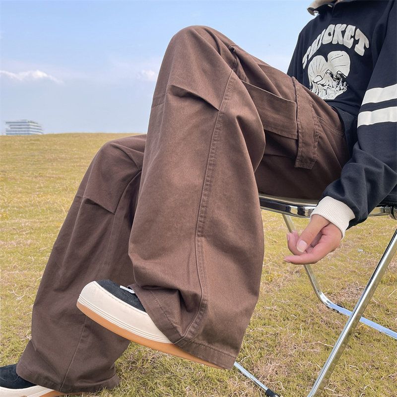 港风秋款男工装裤大口袋宽松直筒休闲长裤h0695,男装休闲裤,星座1013-1