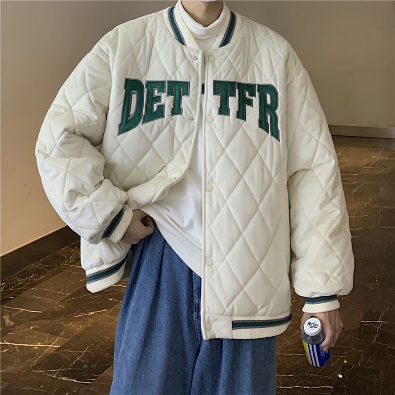 冬款男棉衣棒球立领加厚保暖字母印花条纹面包服外套Y6537,男装棉衣,星座1013-1