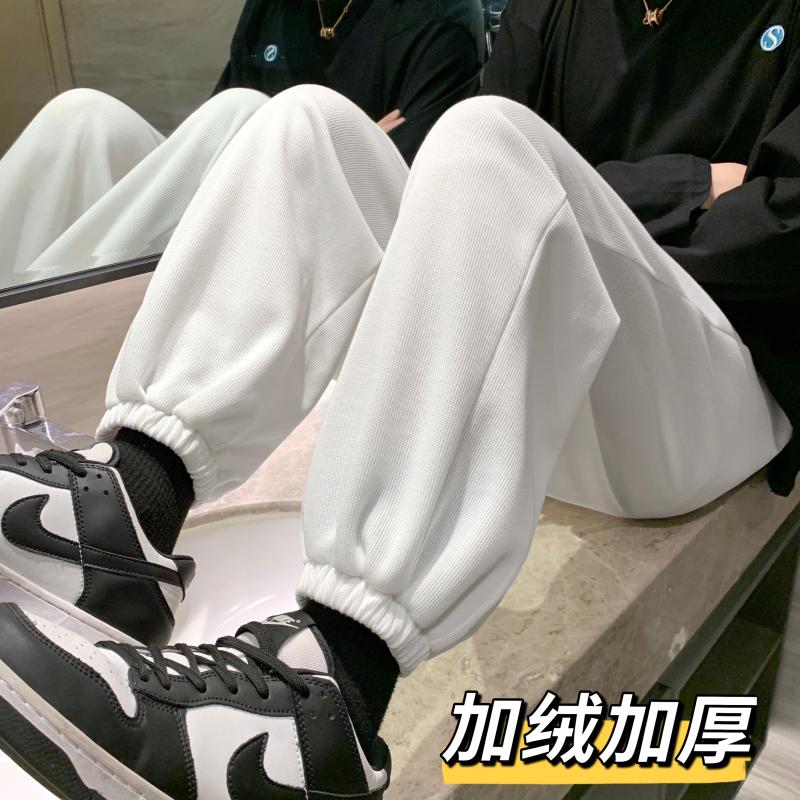 冬款男束脚卫裤加绒加厚保暖百搭休闲九分裤h89加绒图片
