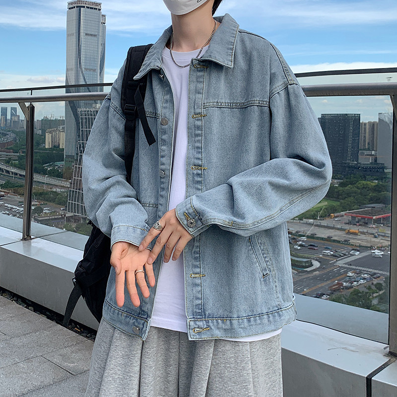 2021港风秋款男牛仔夹克衫工装大口袋休闲外套JK318P55,男装夹克,星座1013-1