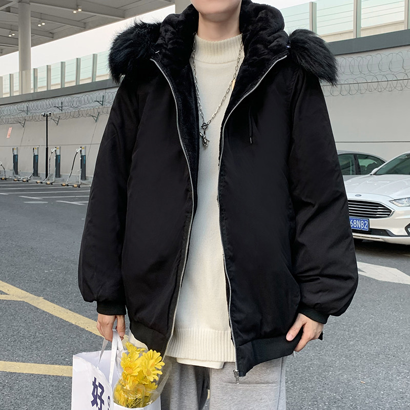 港风冬款男棉衣连帽毛领纯棉加绒加厚保暖棉袄外套Y9905,男装棉衣,星座1013-1