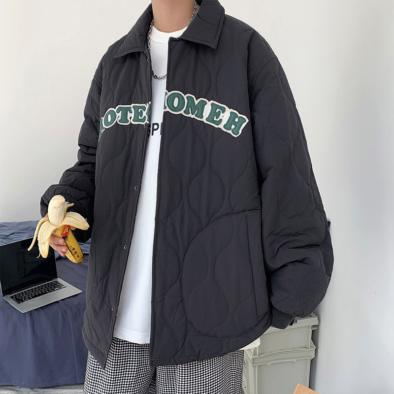 秋冬款男工装棉衣字母印花加厚棉袄宽松休闲外套Y8125,男装棉衣,星座1013-1