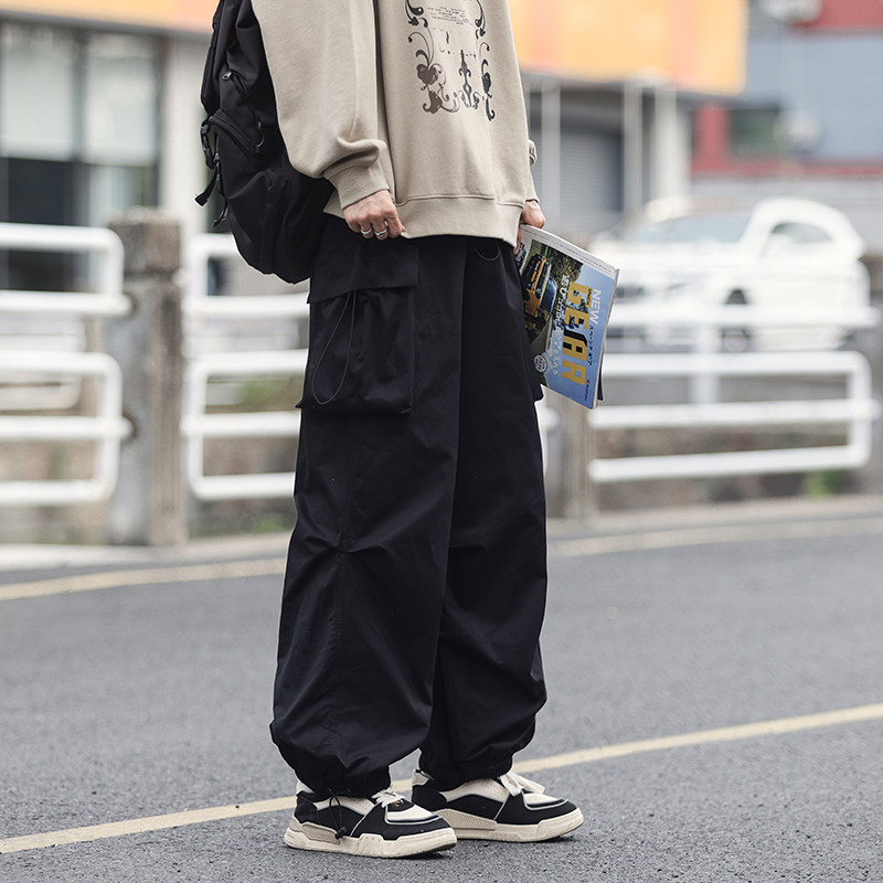 秋款男工装裤大口袋抽绳束脚宽松休闲长裤h697,男装休闲裤,星座1013-1