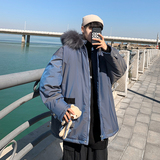 冬款男棉衣毛领反光条小熊玩偶加绒加厚保暖棉服外套Y888，男装棉衣，星座1013-1