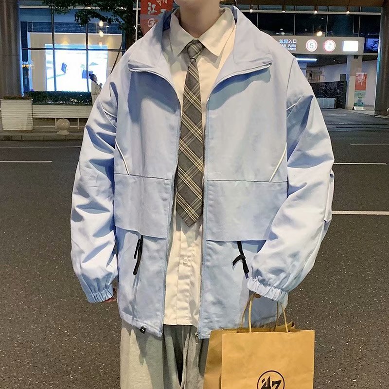 港风男工装夹克韩版潮男宽松立领抽绳休闲外套J,男装夹克,星座1013-1