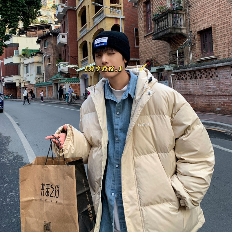 情侣款冬棉衣连帽棉服加厚字母印花外套面包服M8808,男装棉衣,星座1013-1